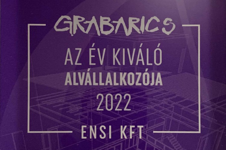 Az Év kiváló Alvállalkozója 2022, ENSI Kft.