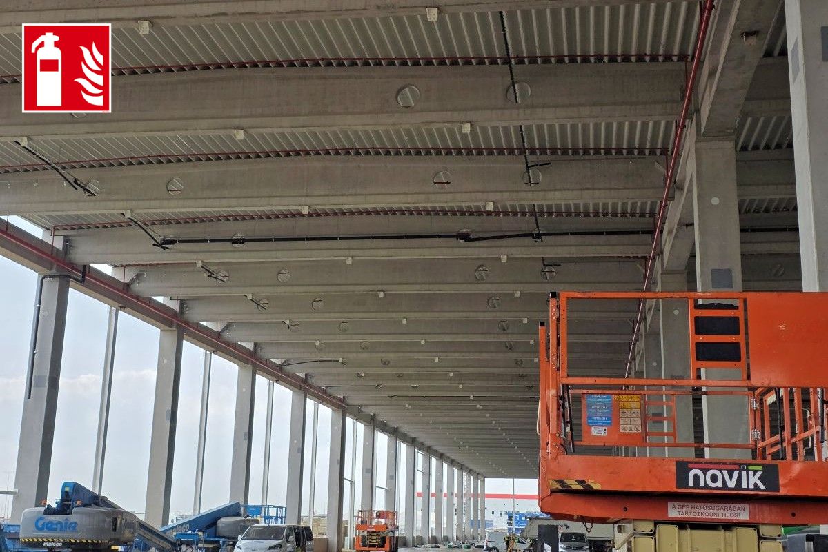 CATL-gyár - Tűzvédelmi rendszer kiépítése a HJC01A1 jelű csarnokban.