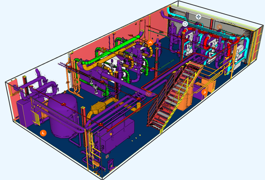 Mercedes gyár A gépház földszinti átnézeti terve